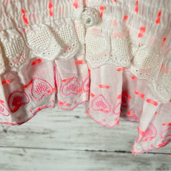 Free People Love Letter Pink White Heart Valentine’s Day Tank M NWT $128 - Picture 7 of 10